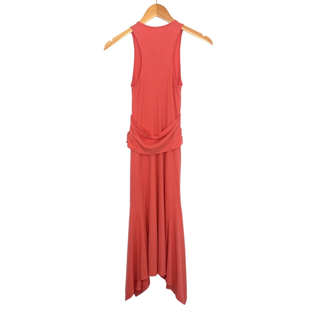 Anthropologie Ribbed Kingsolver Midi Tank Dress XXS Raspberry Shark bite Hem - Picture 3 of 9